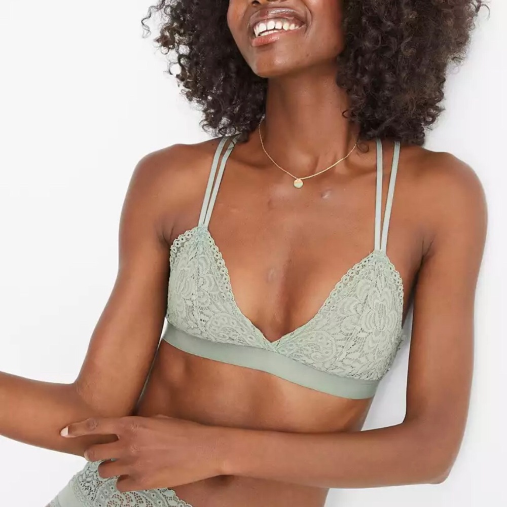 Never Worn Aerie Far Out Strappy Bralette Size Large Baby Blue
